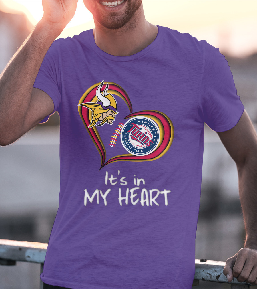 Minnesota Vikings Twins Baseball Club It's In My Heart T-Shirt