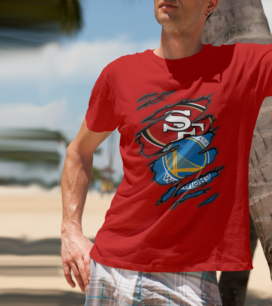 San Francisco 49ers Golden State Warriors Logos T-Shirt
