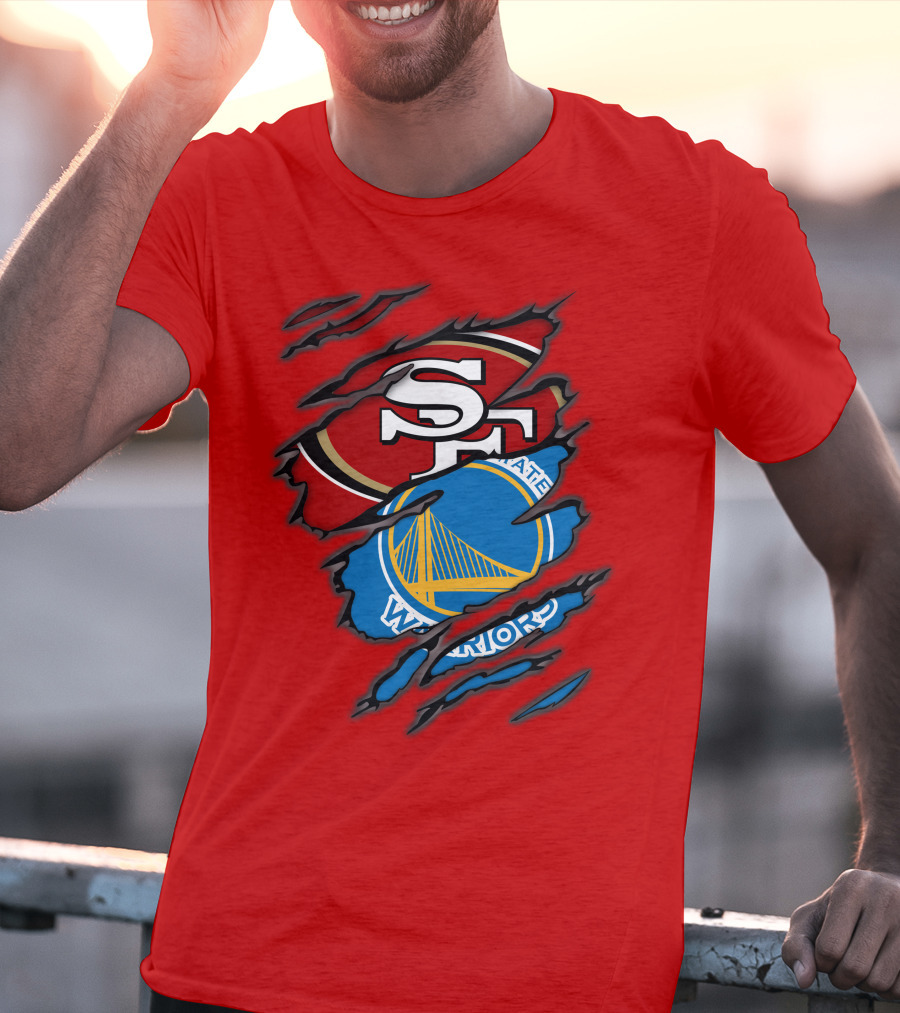 San Francisco 49ers Golden State Warriors Logos T-Shirt