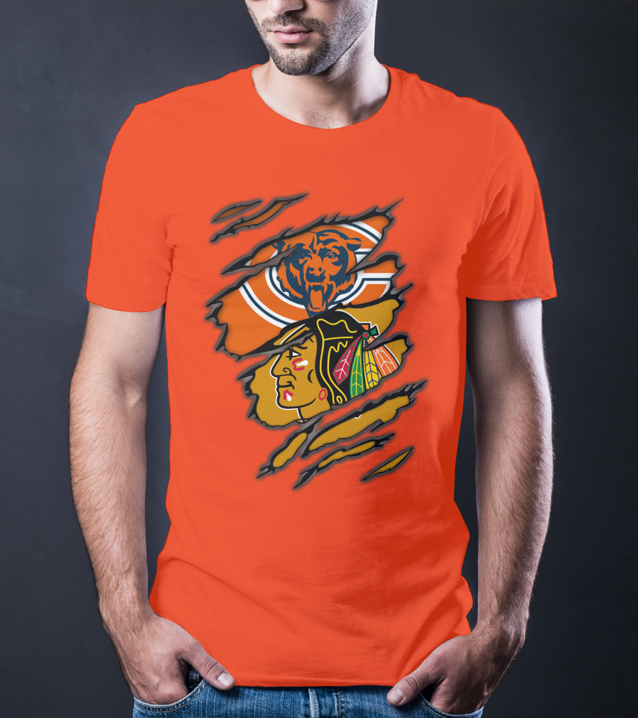 Bears Blackhawks NFL NHL Crossover T-Shirt