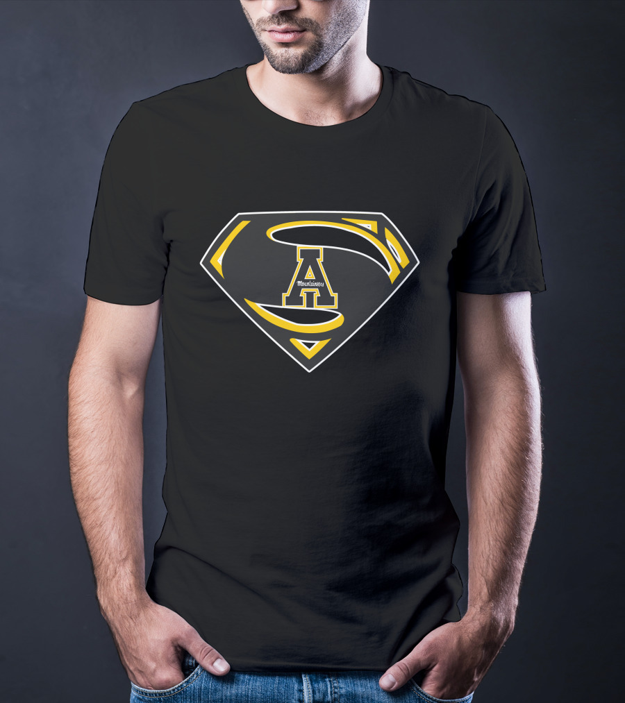 Appalachian State Mountaineers Superman Logo Icon With Mountaineers Text T-Shirt