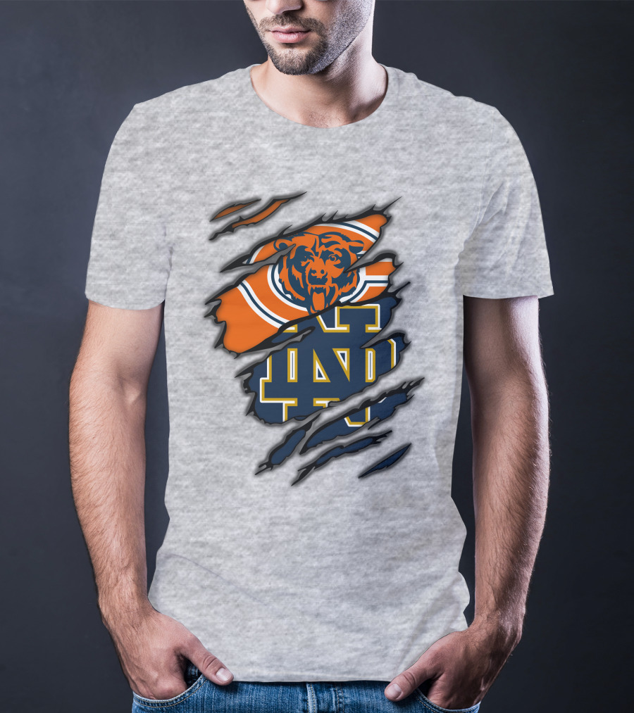 Chicago Bears Notre Dame Fighting Irish Crossover T-Shirt