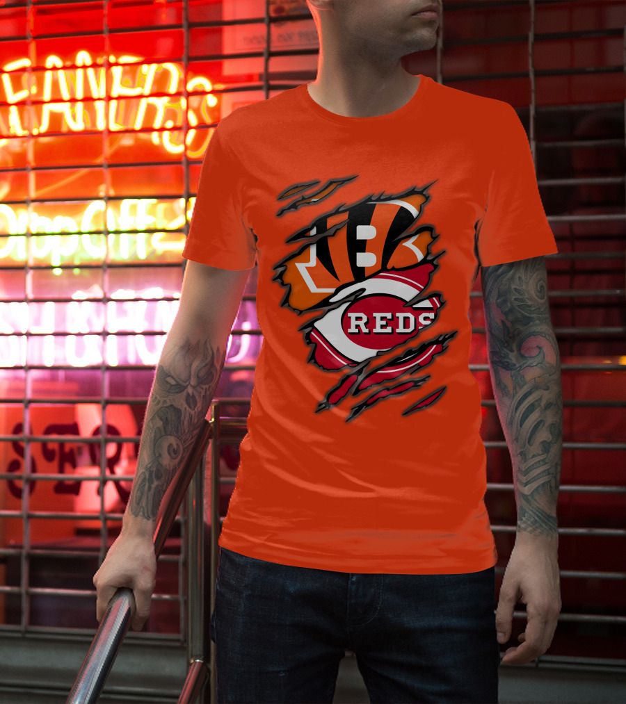 Bengals Reds Cincinnati Sports Claw Marks T-Shirt