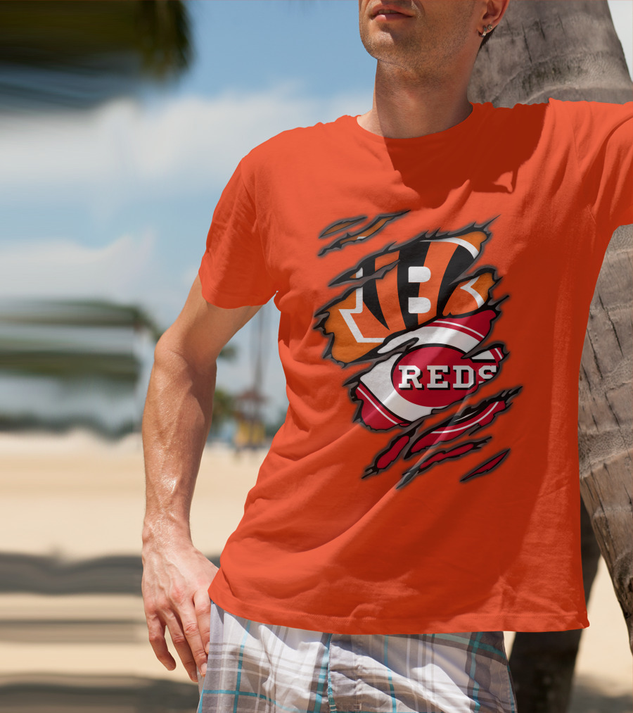 Bengals Reds Cincinnati Sports Claw Marks T-Shirt