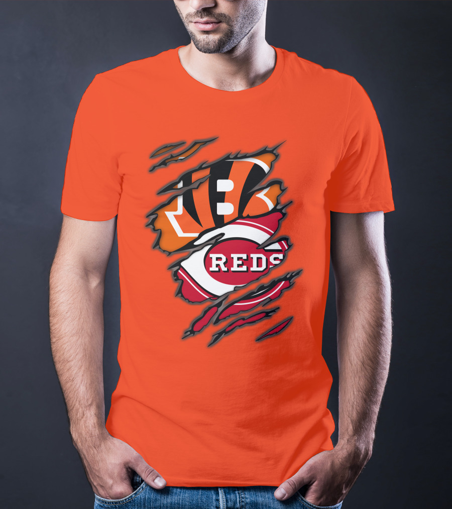 Bengals Reds Cincinnati Sports Claw Marks T-Shirt