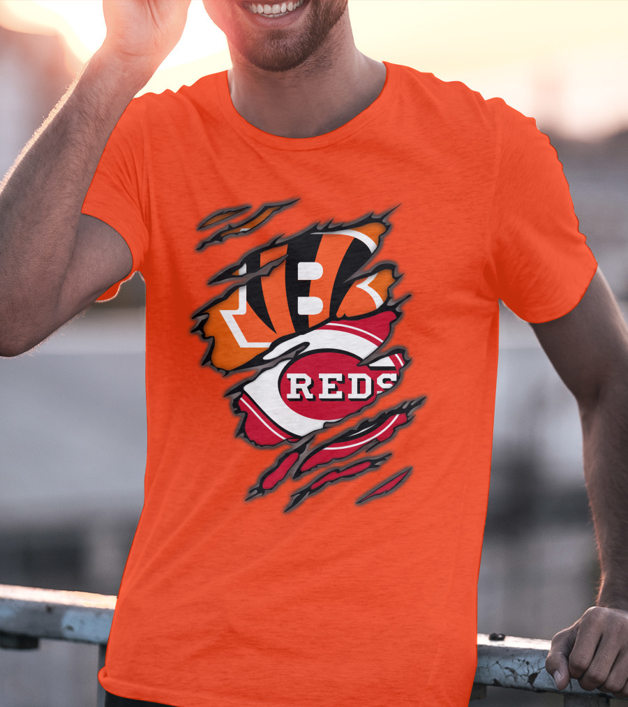 Bengals Reds Cincinnati Sports Claw Marks T-Shirt
