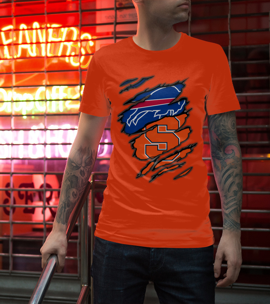 Buffalo Bills Syracuse University Orange Logo Combination T-Shirt