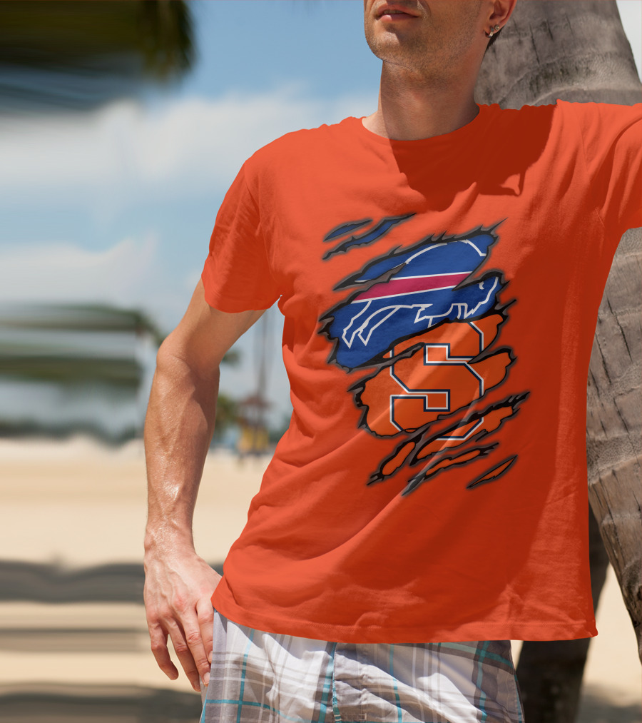 Buffalo Bills Syracuse University Orange Logo Combination T-Shirt