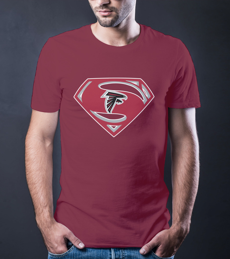 Atlanta Falcons Super Man Logo Combination T-Shirt