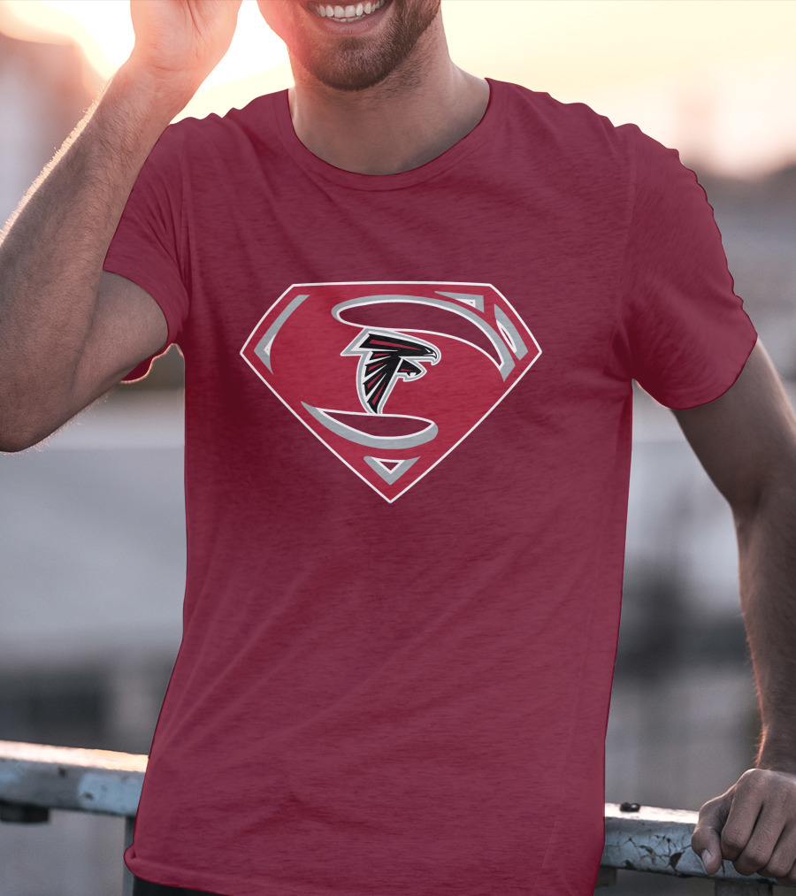 Atlanta Falcons Super Man Logo Combination T-Shirt