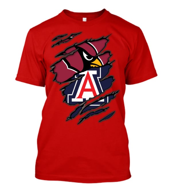 Arizona Cardinals University Wildcats Logo Fusion T-Shirt