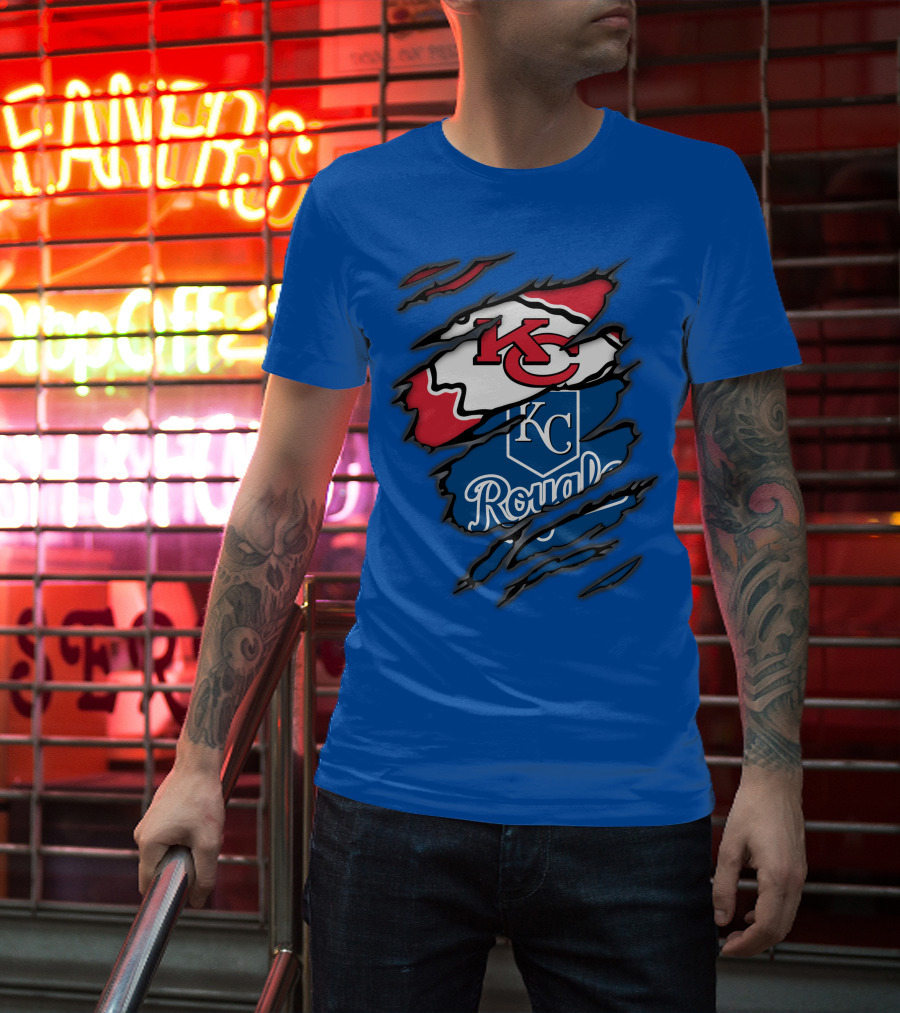 Kansas City Chiefs Royals KC Logo Mashup T-Shirt