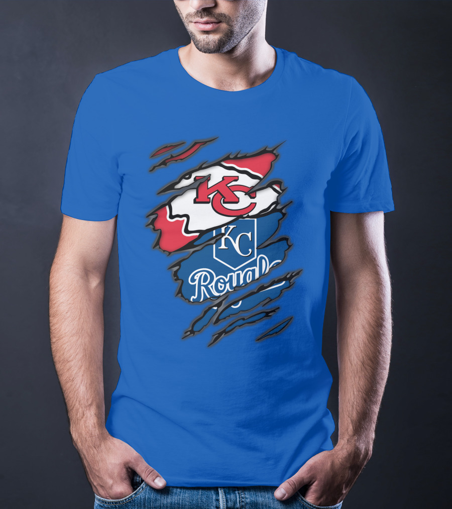 Kansas City Chiefs Royals KC Logo Mashup T-Shirt