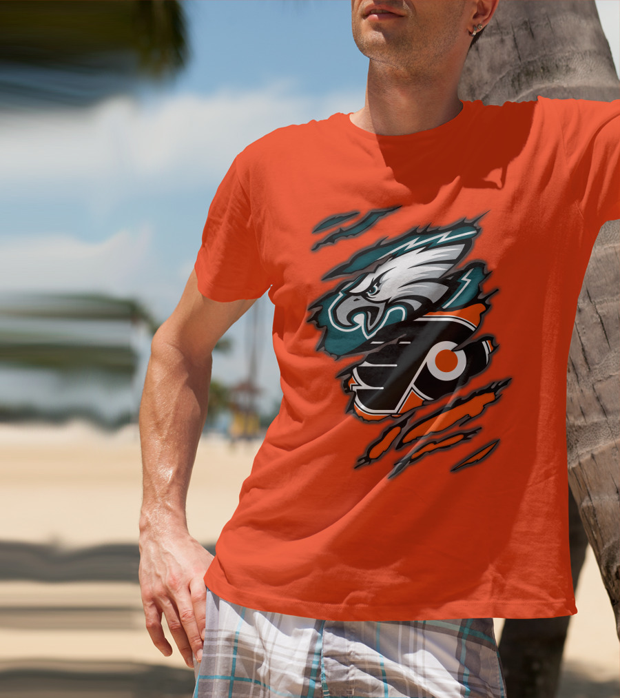 Philadelphia Eagles Flyers Logo Mashup T-Shirt