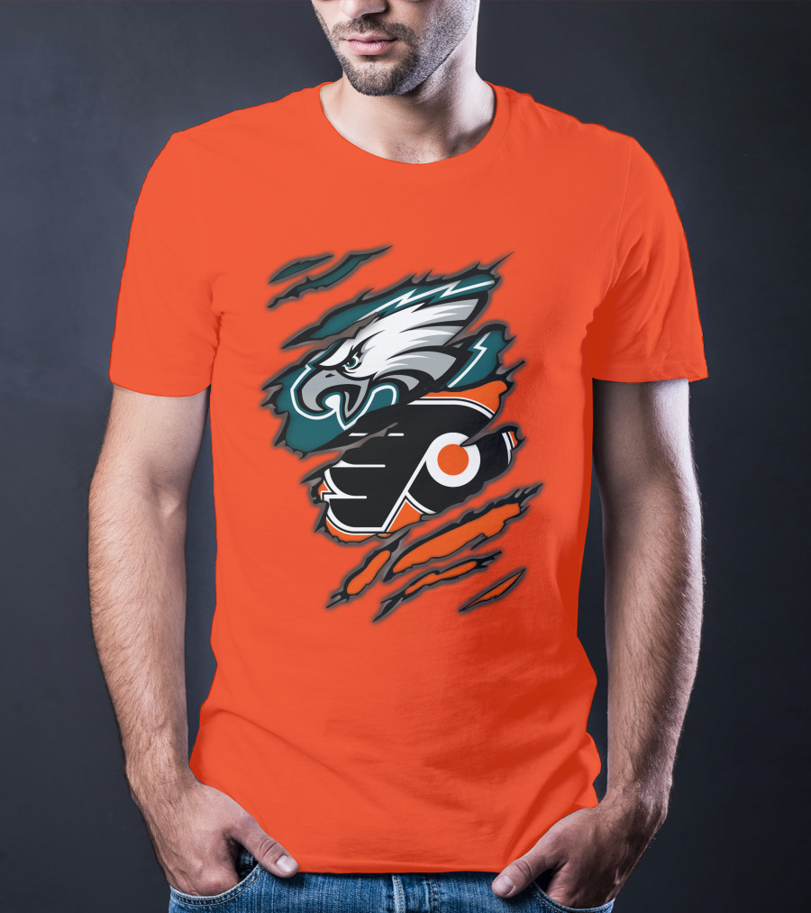 Philadelphia Eagles Flyers Logo Mashup T-Shirt