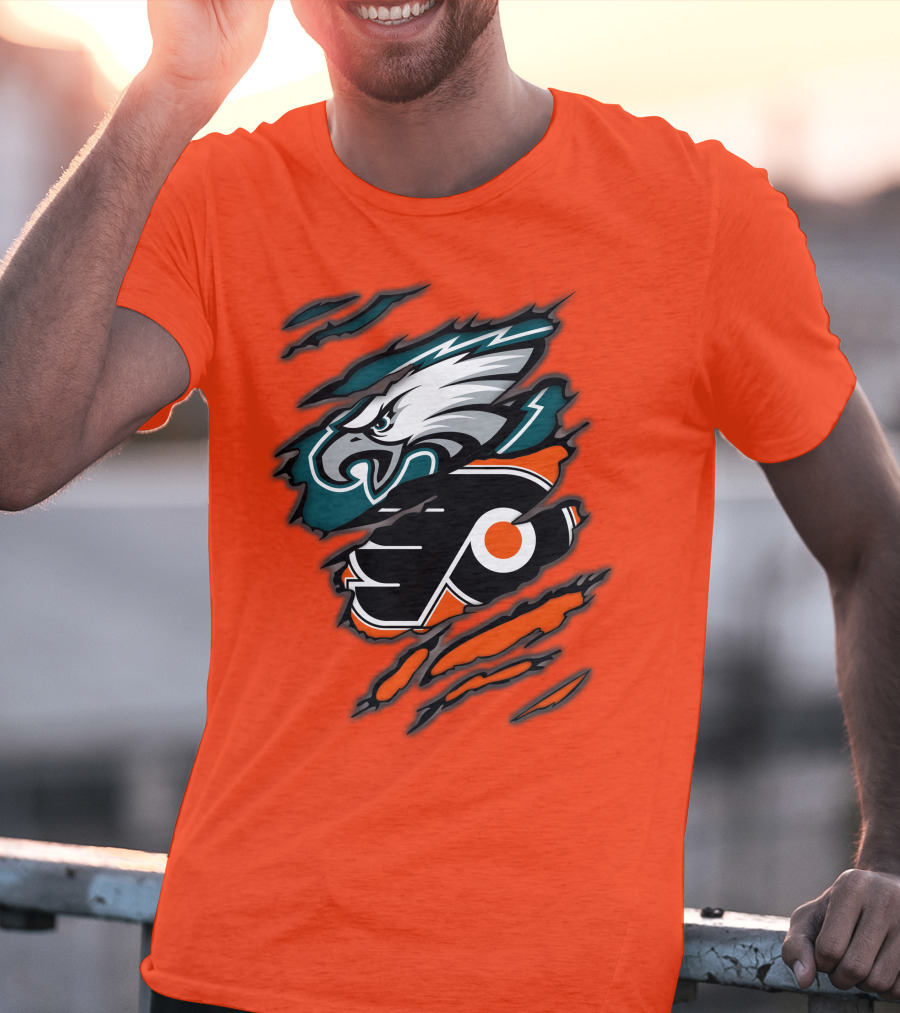Philadelphia Eagles Flyers Logo Mashup T-Shirt