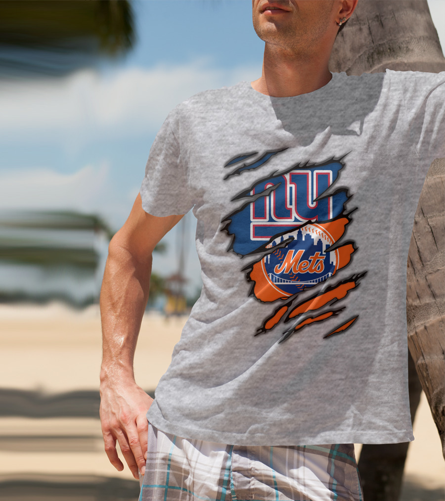 New York Giants Mets Crossover Claw Marks T-Shirt