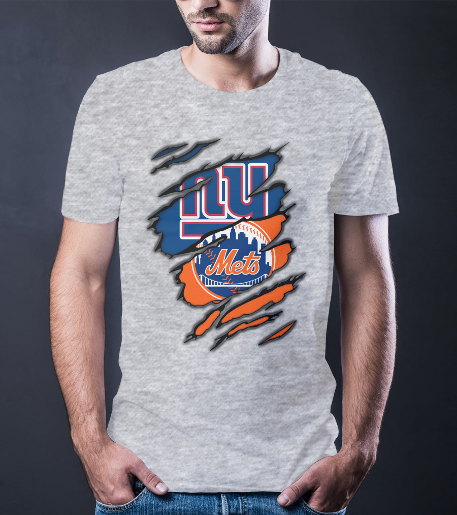 New York Giants Mets Crossover Claw Marks T-Shirt