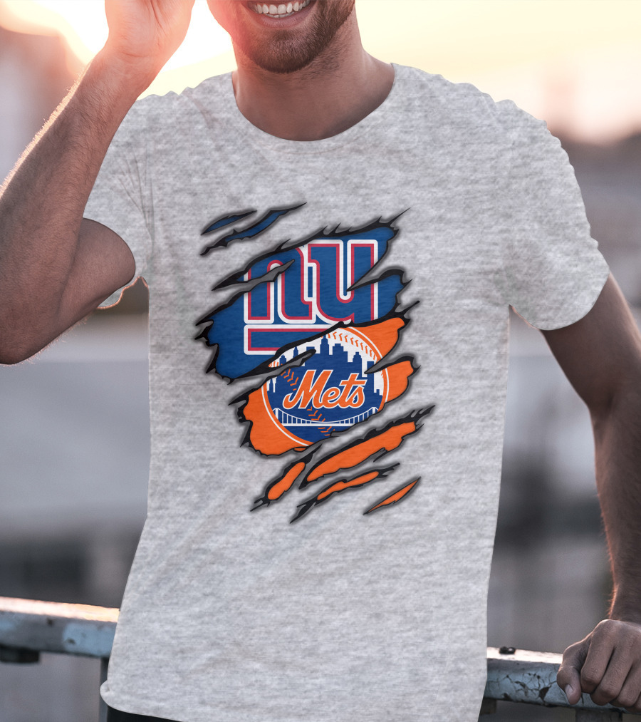 New York Giants Mets Crossover Claw Marks T-Shirt