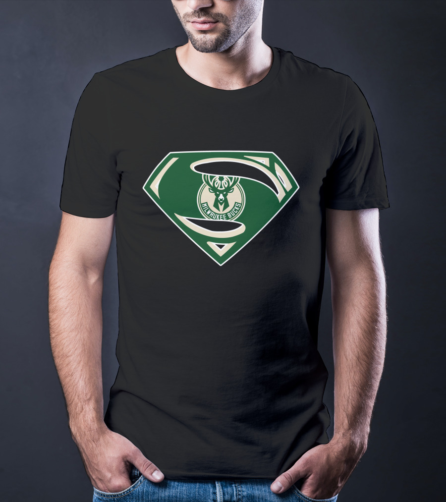 Milwaukee Bucks Superman Logo Mashup T-Shirt