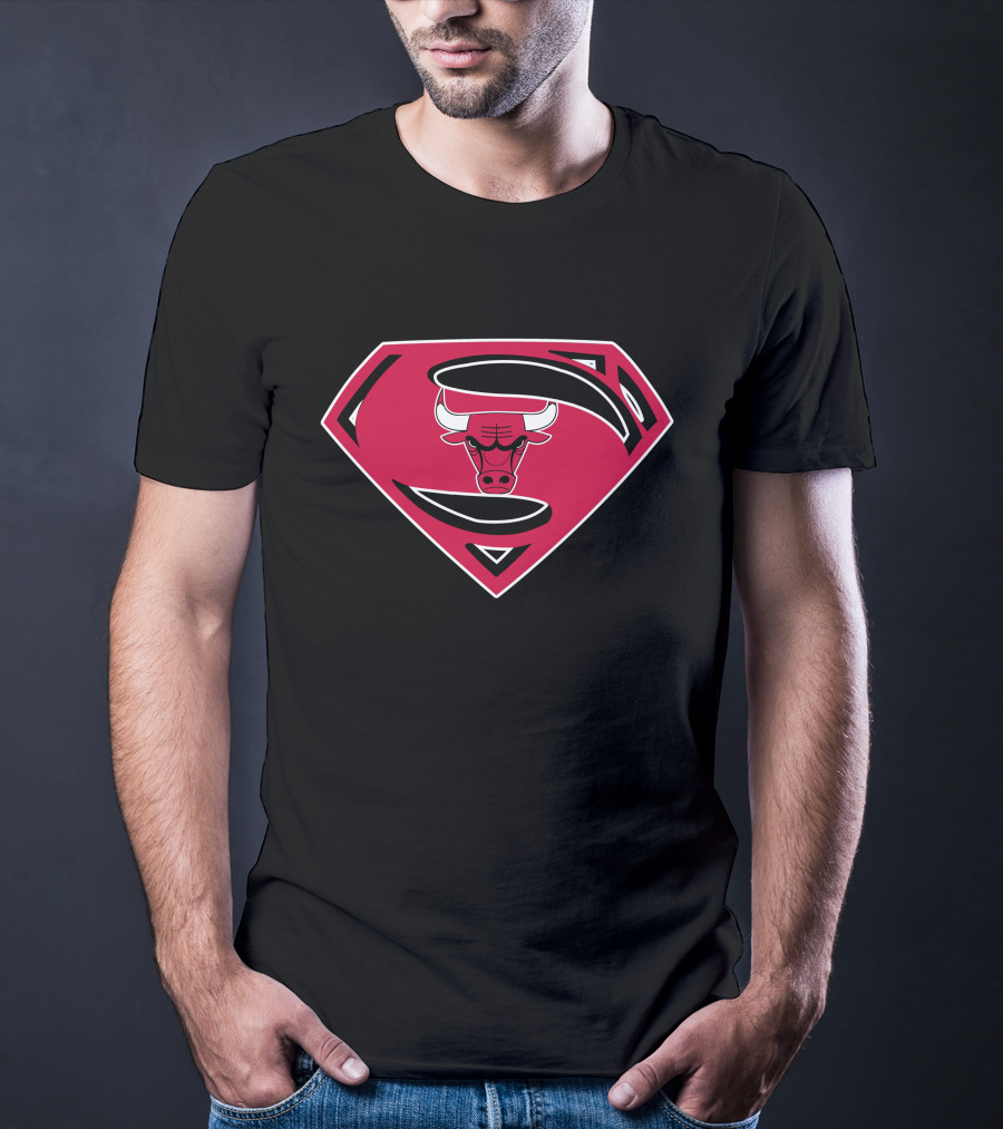Superman Chicago Bulls Logo Symbol Mashup T-Shirt