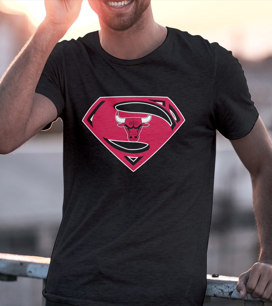 Superman Chicago Bulls Logo Symbol Mashup T-Shirt