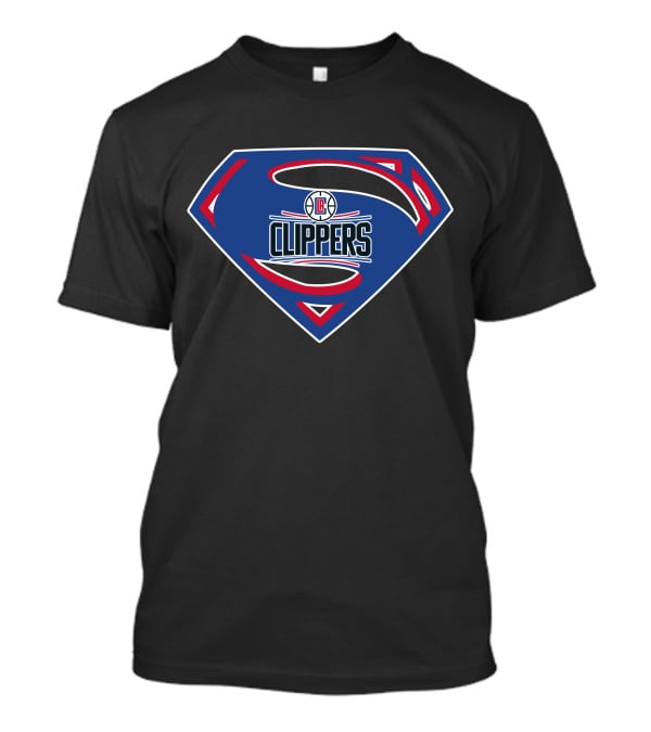 Superman Shield With La Clippers Basketball Team T-Shirt