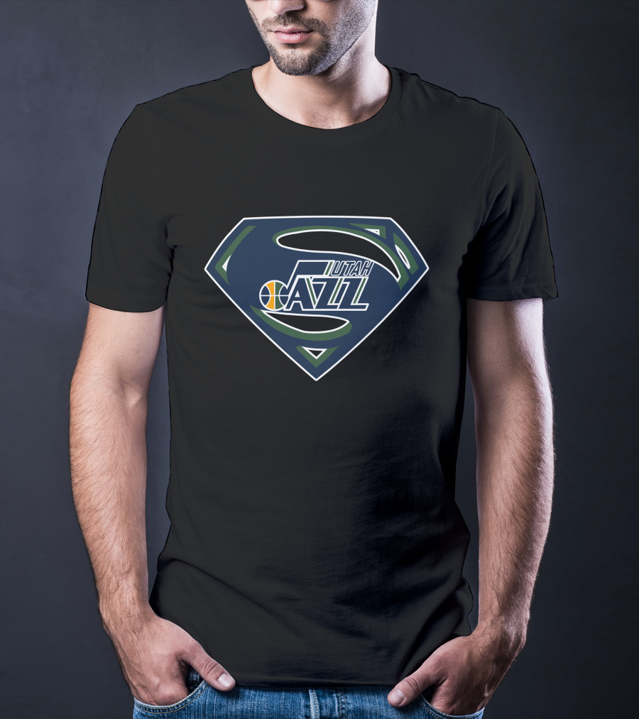 Utah Jazz Superman Emblem Concept T-Shirt