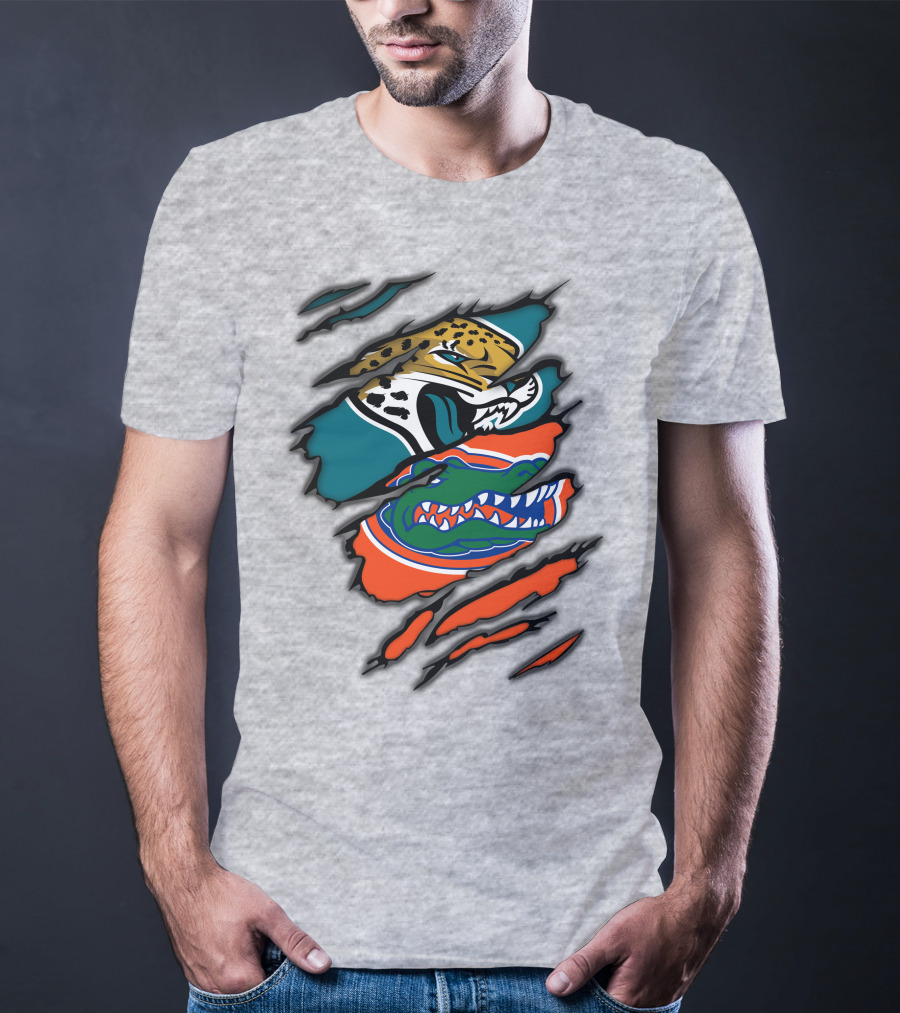 Jacksonville Jaguars Florida Gators Crossover Fan Gear Duo Team Spirit T-Shirt