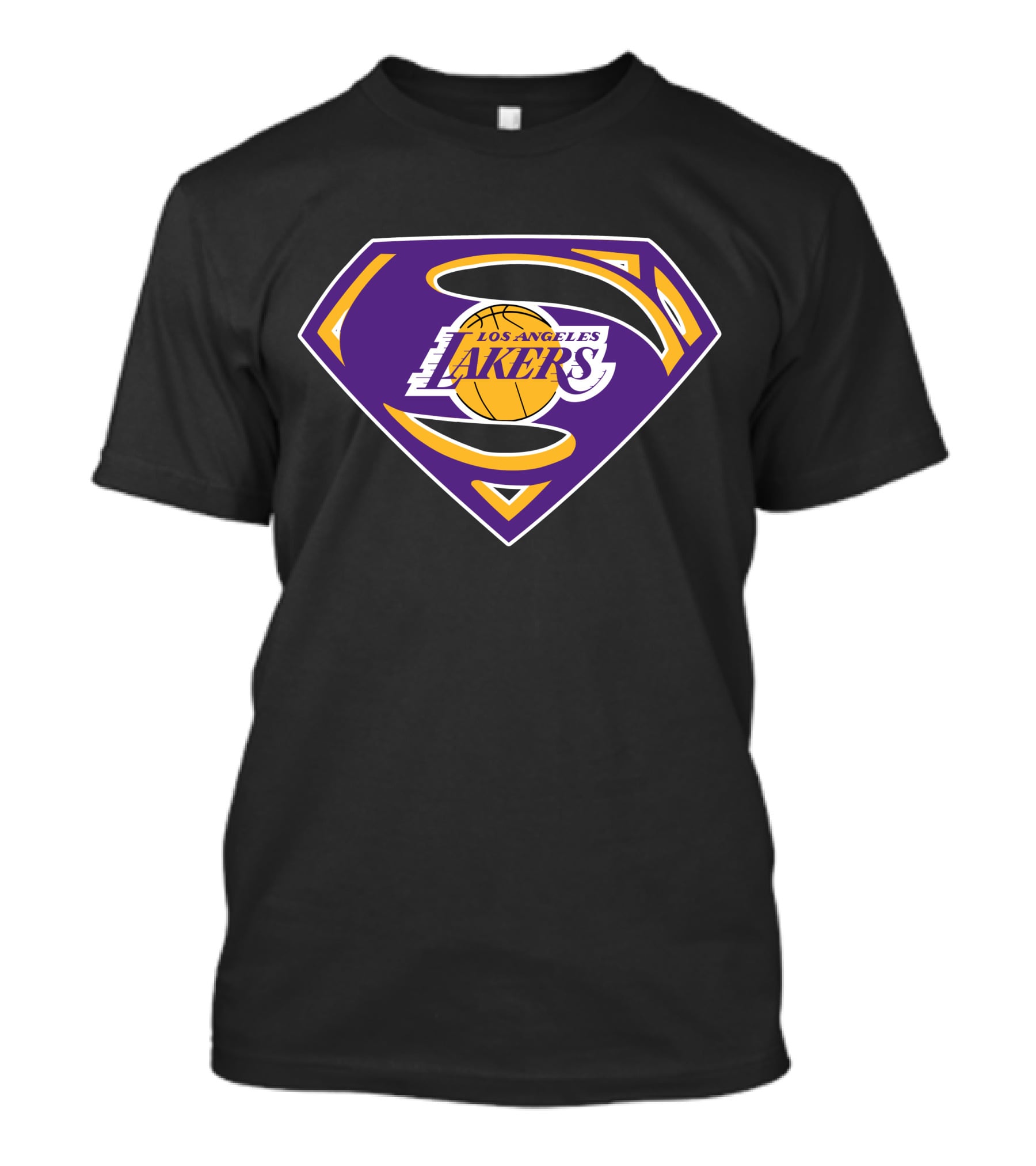 Los Angeles Lakers Purple Superman Shield T-Shirt