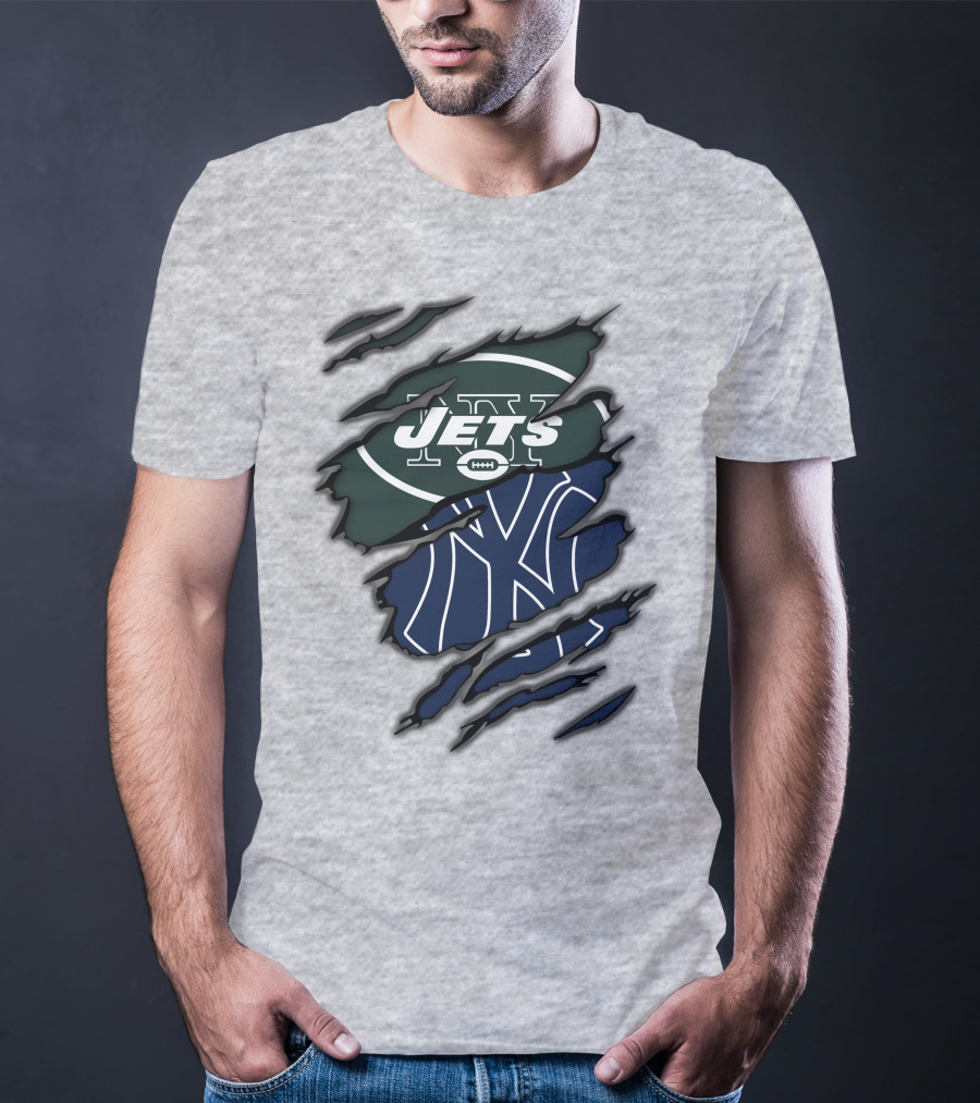 Jets Yankees Ny Football Baseball Logos T-Shirt