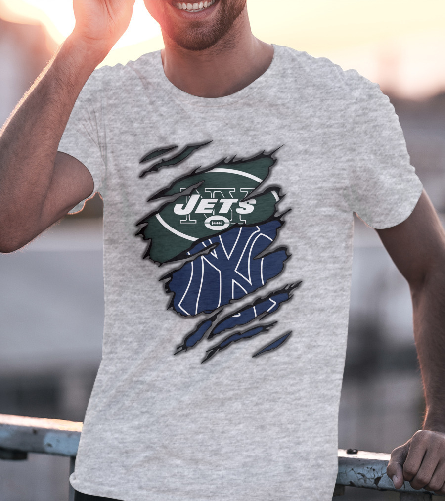 Jets Yankees Ny Football Baseball Logos T-Shirt