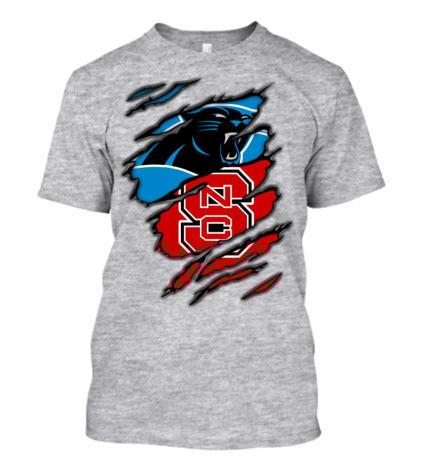 Carolina Panthers Nc State Wolfpack Claw Mark Logo Mashup T-Shirt