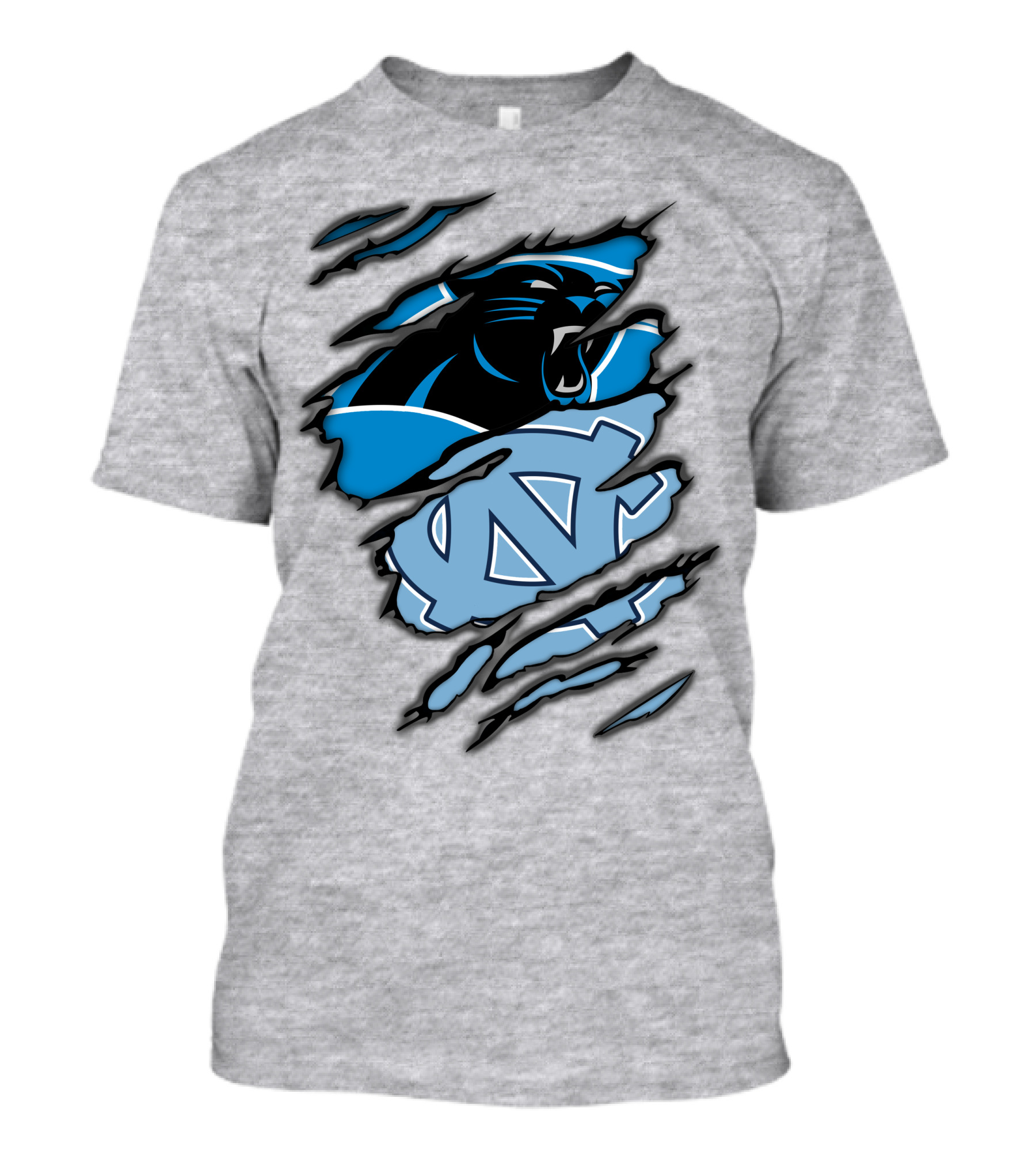 Carolina Panthers And North Carolina Tar Heels Logo Mashup T-Shirt