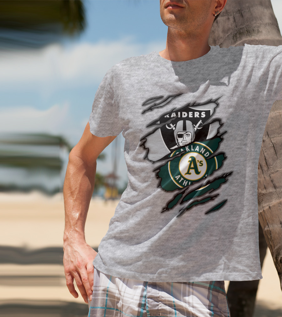 Raiders Oakland Athletics A's Logo Crossover T-Shirt
