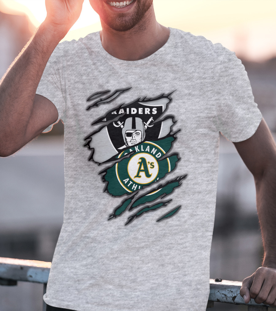 Raiders Oakland Athletics A's Logo Crossover T-Shirt