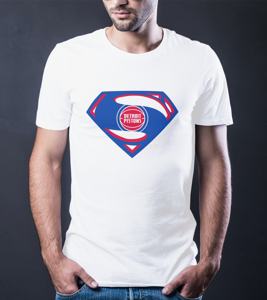 Detroit Pistons Superman Logo Combination T-Shirt