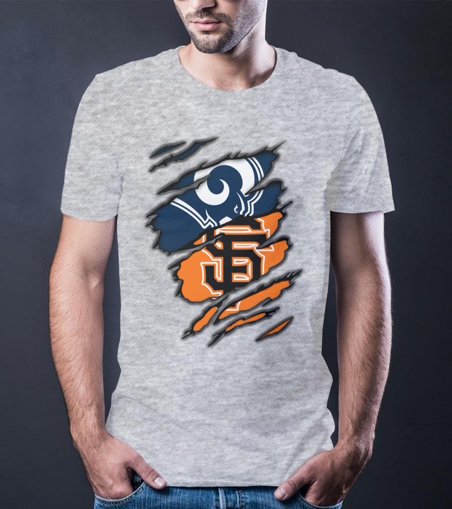 Los Angeles Rams San Francisco Giants Claw Scratch T-Shirt
