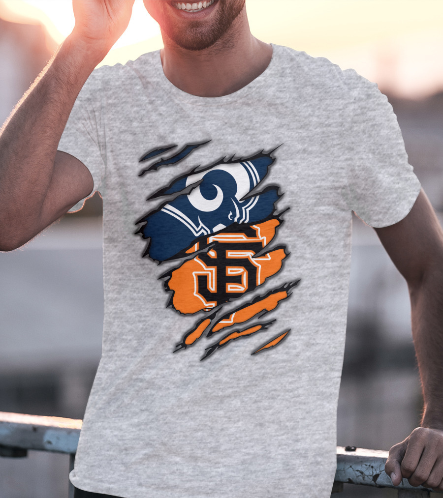 Los Angeles Rams San Francisco Giants Claw Scratch T-Shirt