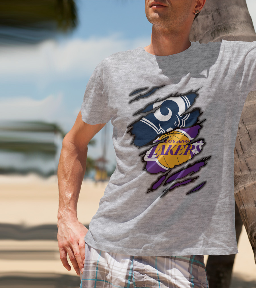 Los Angeles Rams Lakers NFL NBA Crossover T-Shirt