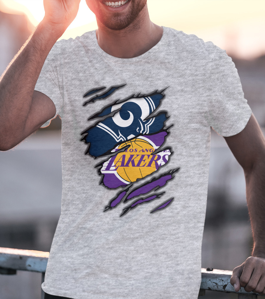 Los Angeles Rams Lakers NFL NBA Crossover T-Shirt