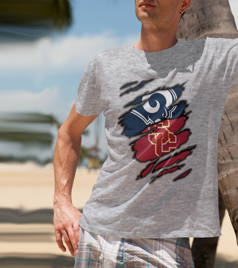 Rams USC Trojans Claw Marks T-Shirt