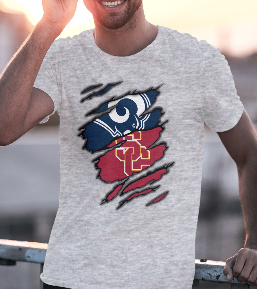 Rams USC Trojans Claw Marks T-Shirt