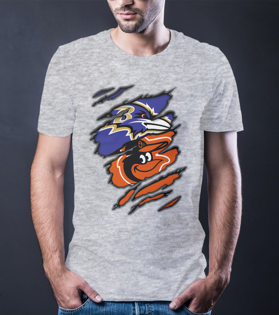 Baltimore Ravens Orioles Logo Mashup T-Shirt