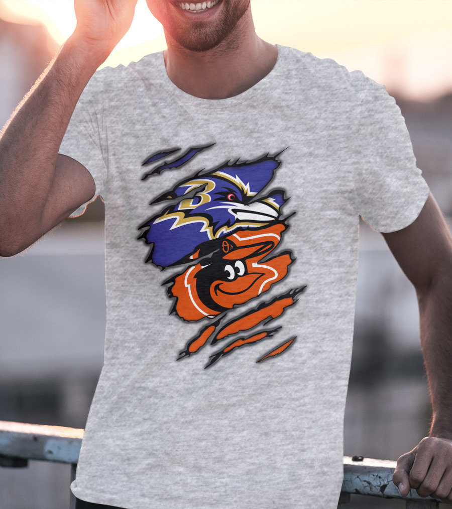 Baltimore Ravens Orioles Logo Mashup T-Shirt