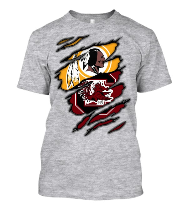 Redskins South Carolina Gamecocks Logo Mashup T-Shirt