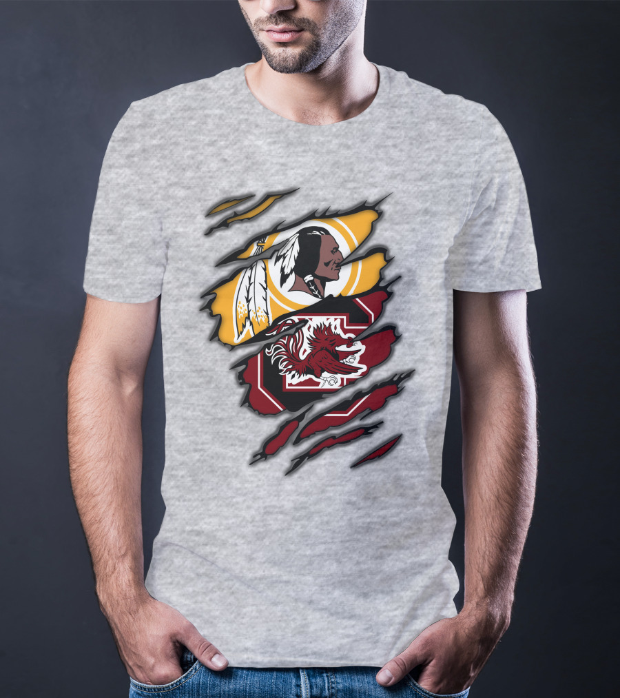 Redskins South Carolina Gamecocks Logo Mashup T-Shirt