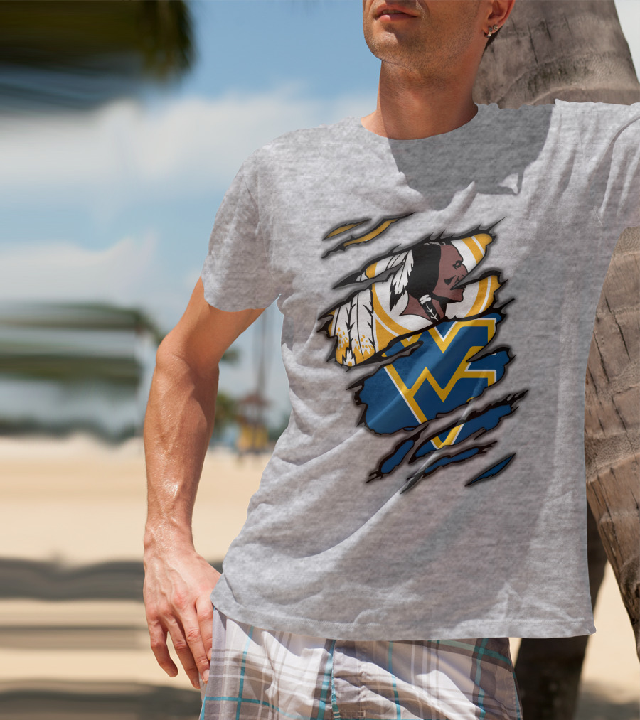 West Virginia Mountaineers Redskins Mashup T-Shirt