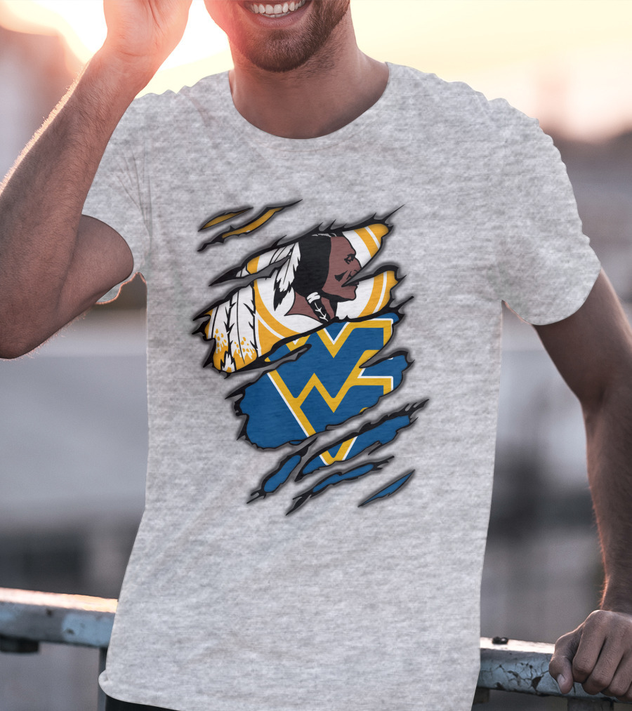 West Virginia Mountaineers Redskins Mashup T-Shirt