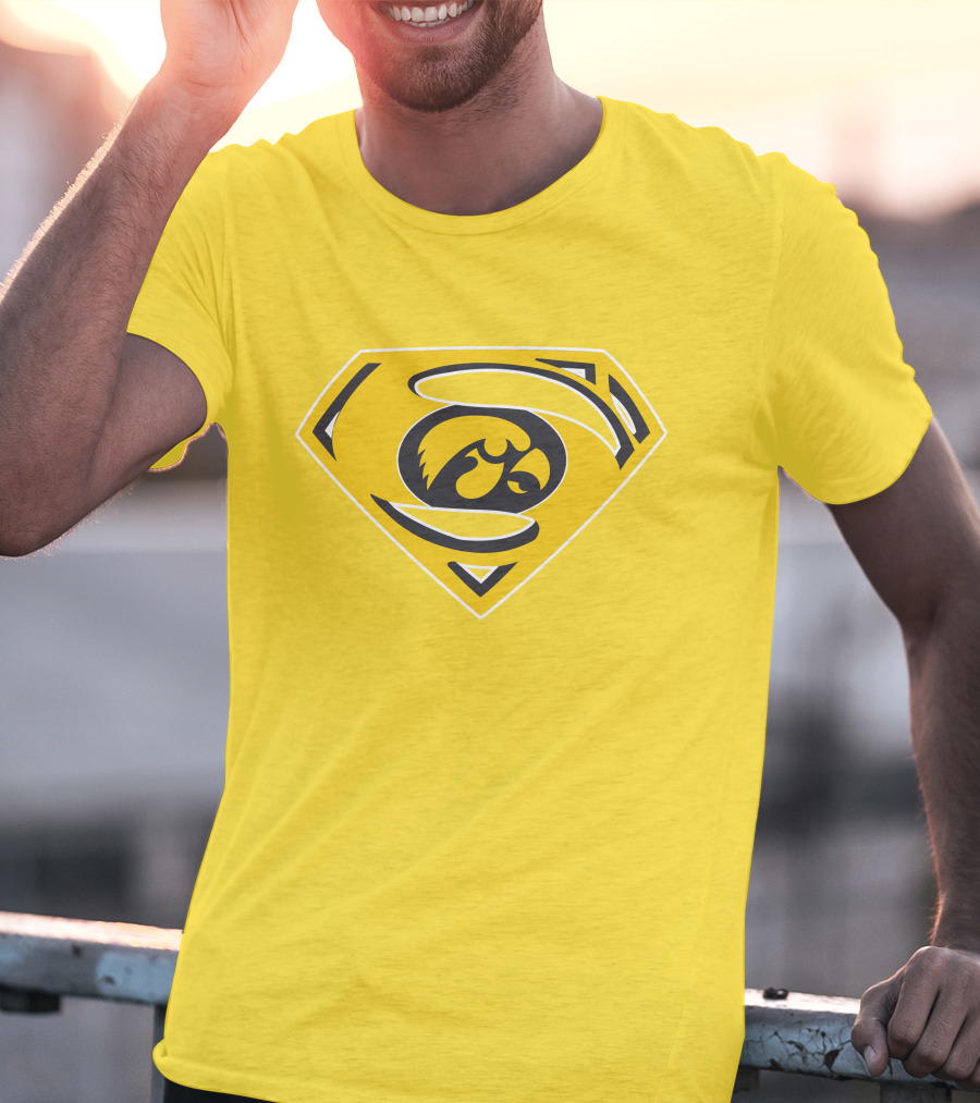 Superman Iowa Hawkeyes Emblem T-Shirt